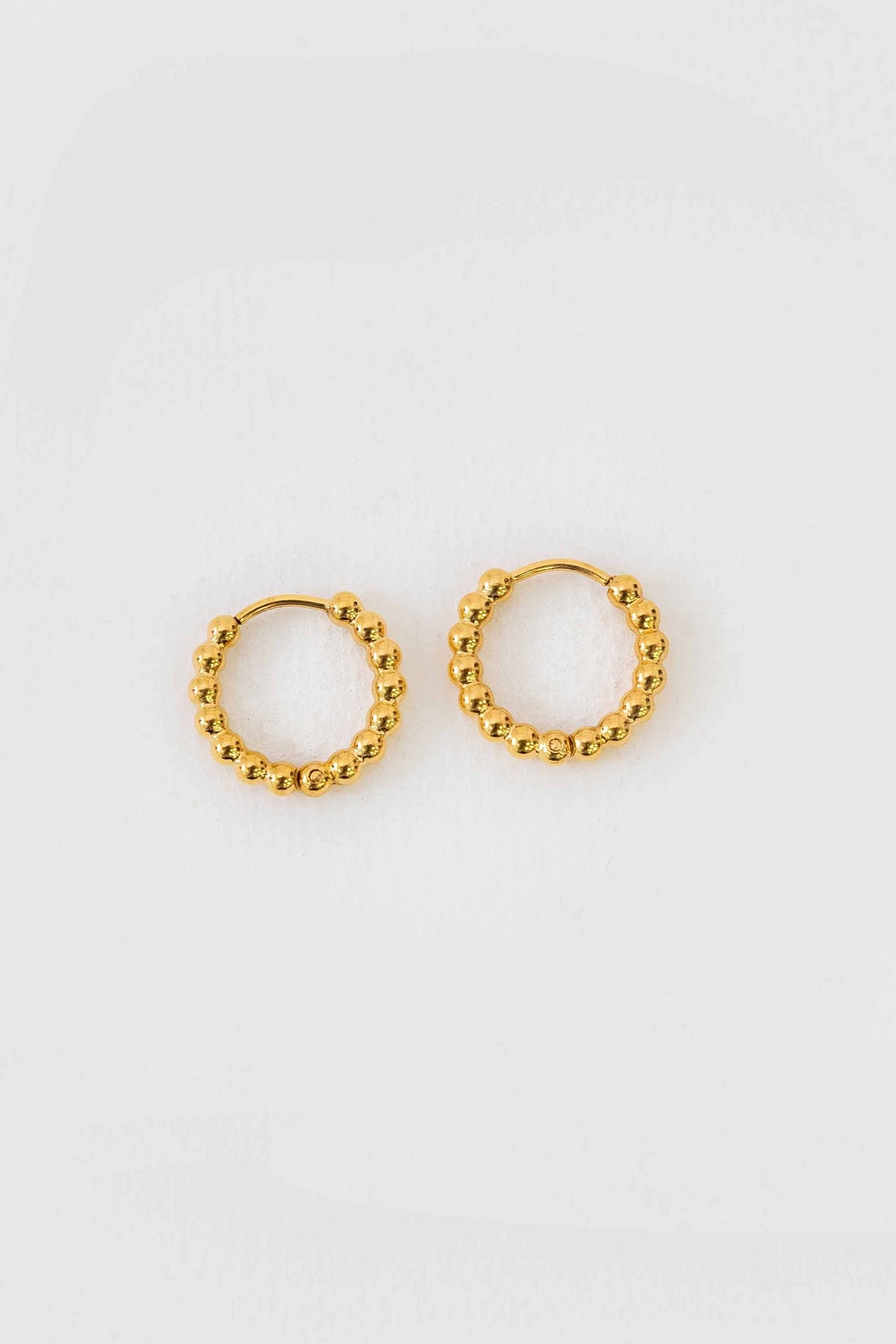 Small Ball Hoop Earrings | Gold