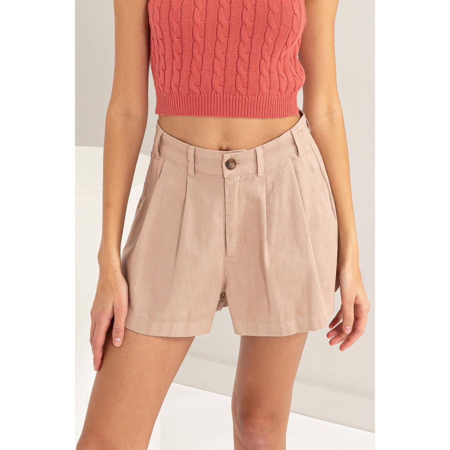 Savannah High Waisted Pleated Shorts