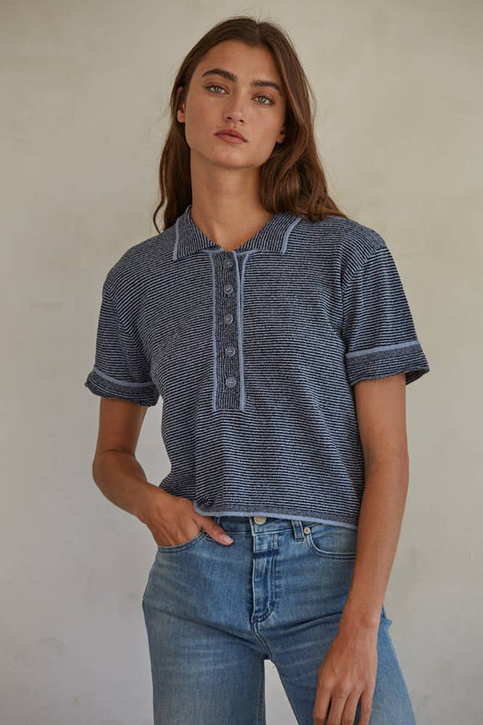 Sabrina Half Button Top