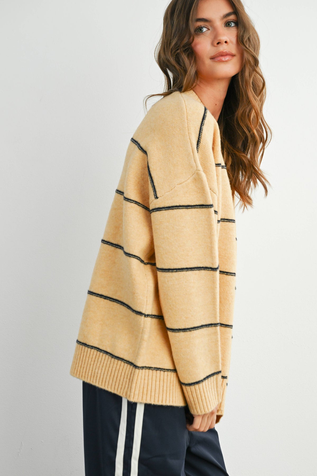 Coraline Striped Drop Shoulder Sweater