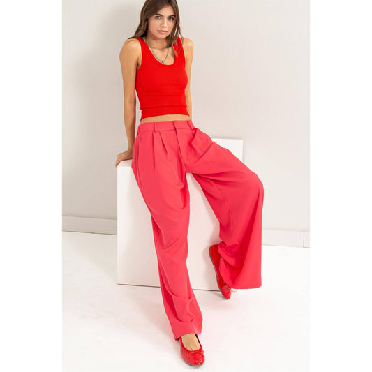 Shari High-Waist Pleated Pants