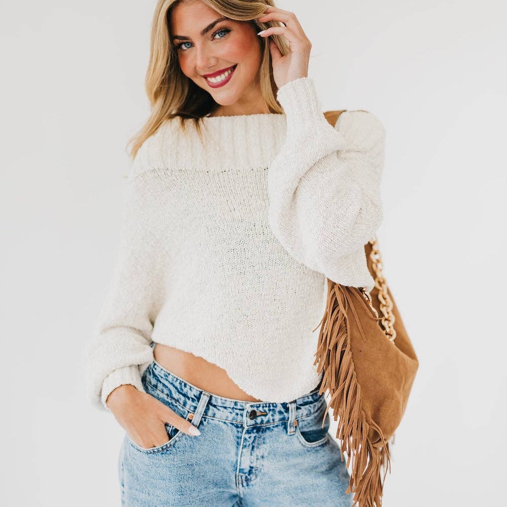 Loretta Suede Fringe Slouchy Bag