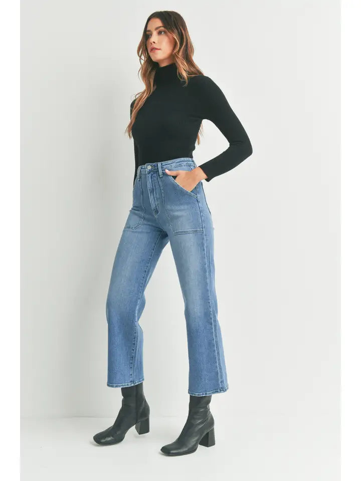 The Patch Pocket Jean - Just Black Denim