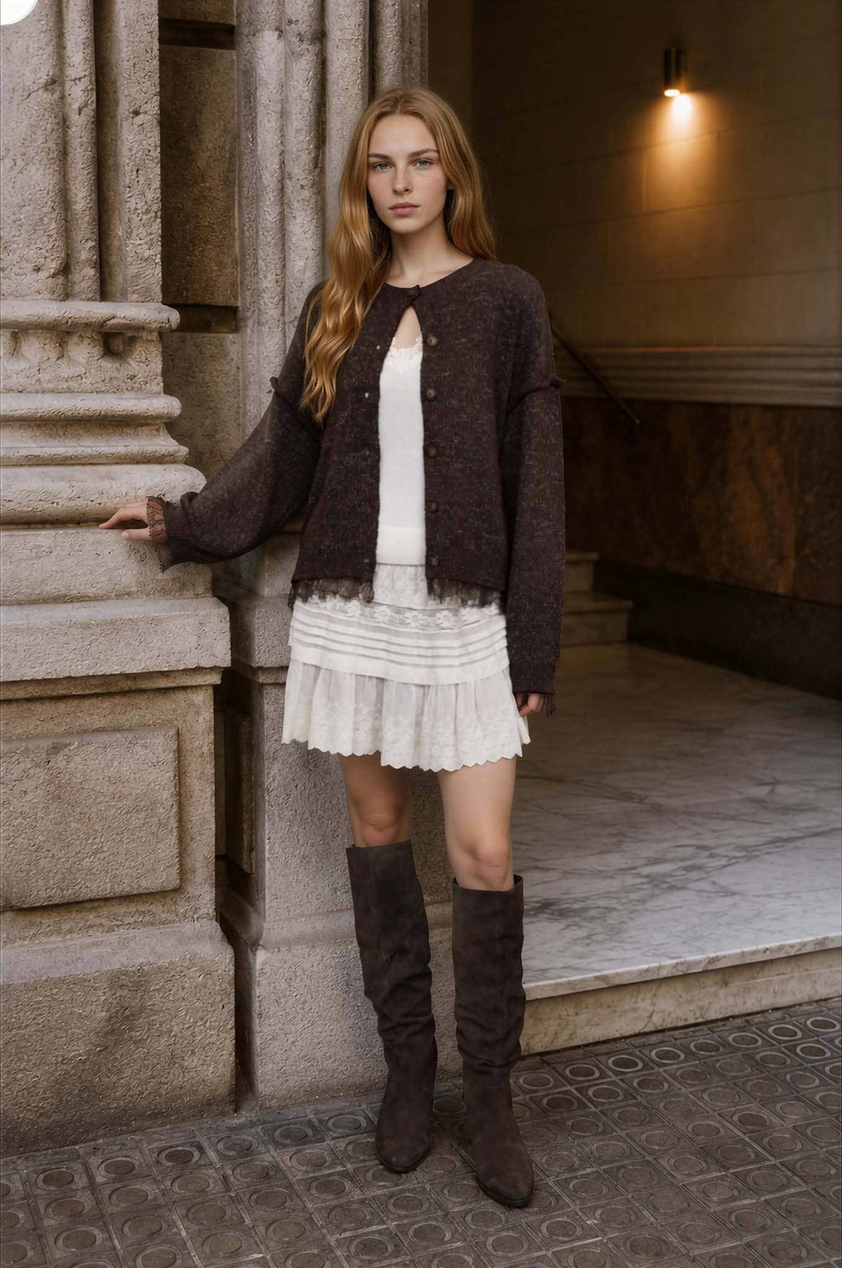 Becca Lace Trim Cardigan