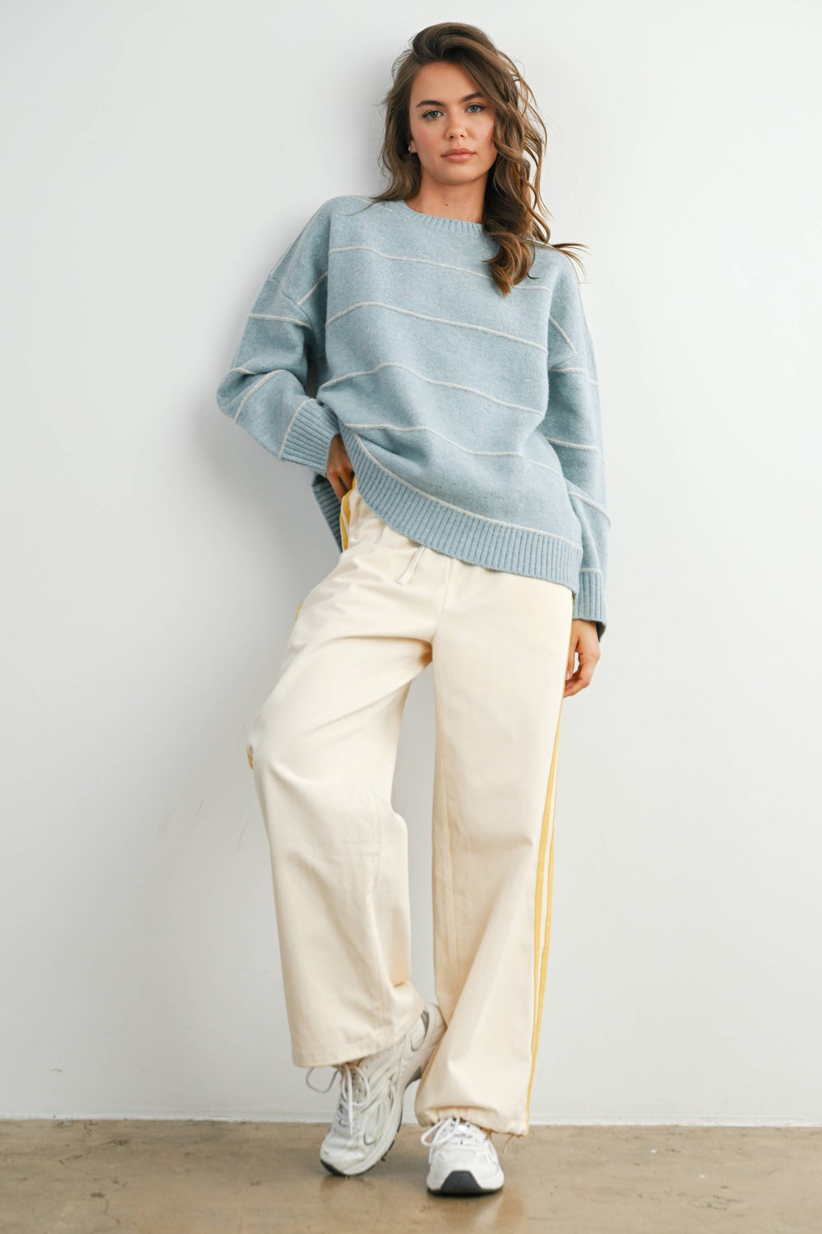 Coraline Striped Drop Shoulder Sweater