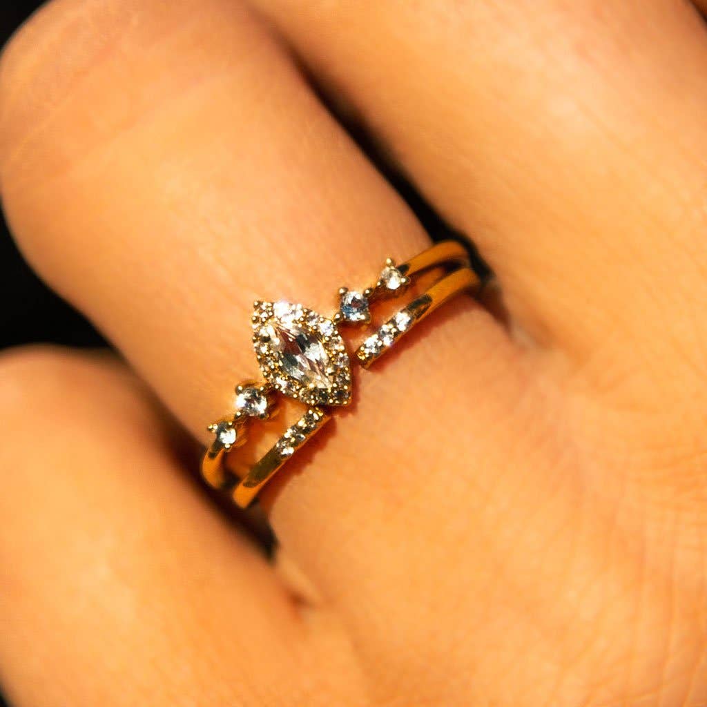 White Topaz Harlow Ring