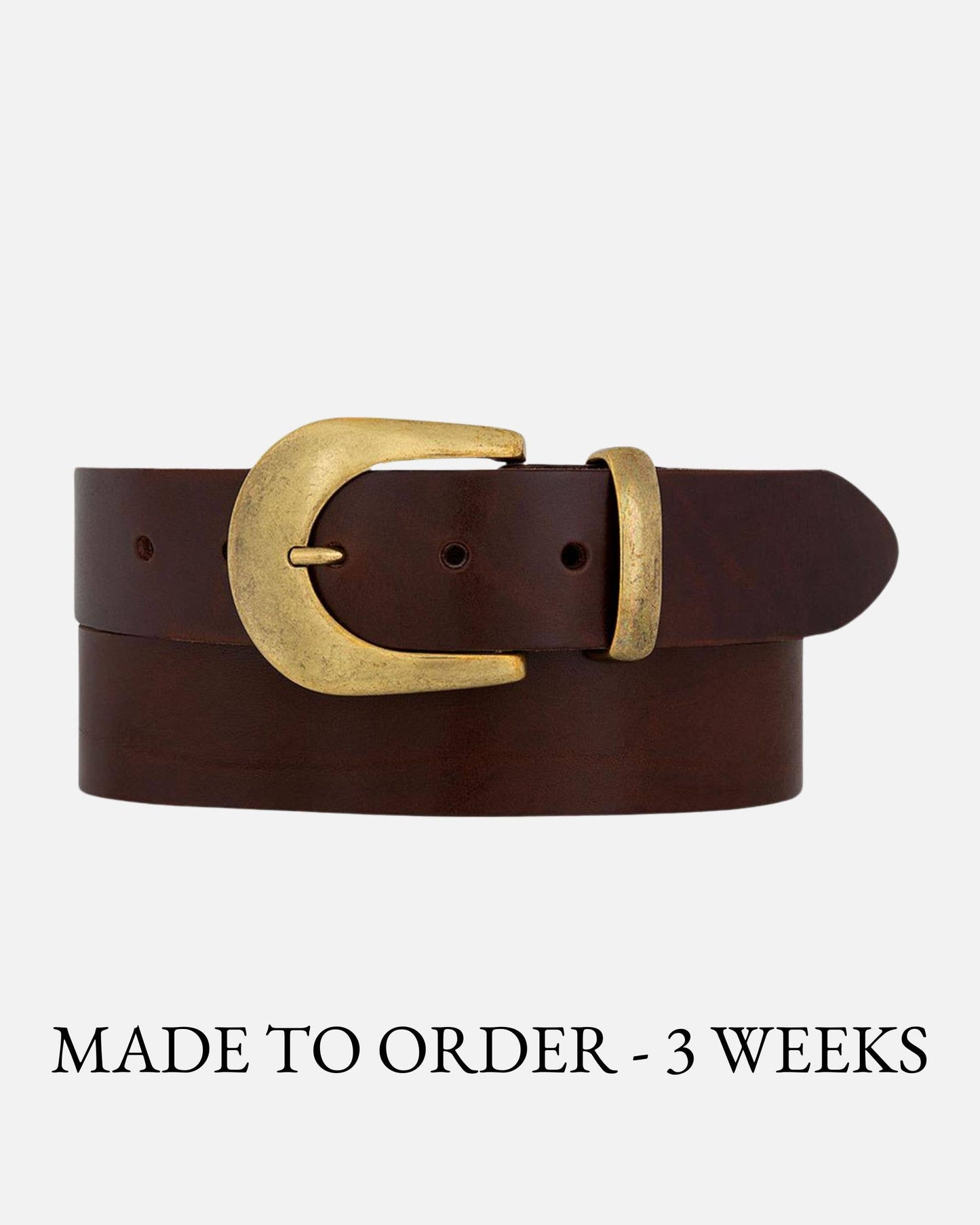 Andrea |  Gold Buckle Leather Belt Women