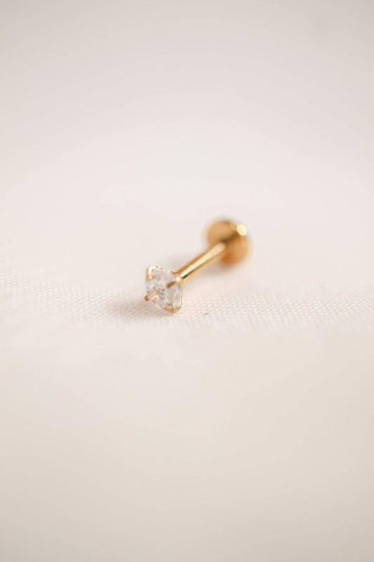 Crystal Flat Back Stud in Gold