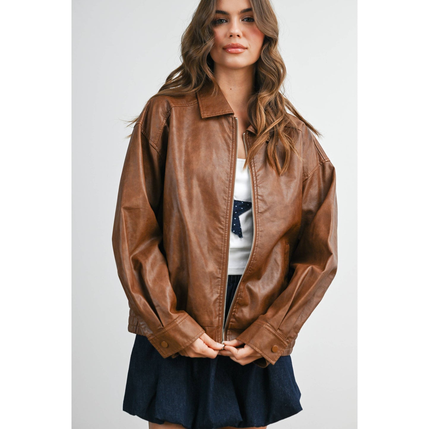 Alexandria Collared Leather Jacket