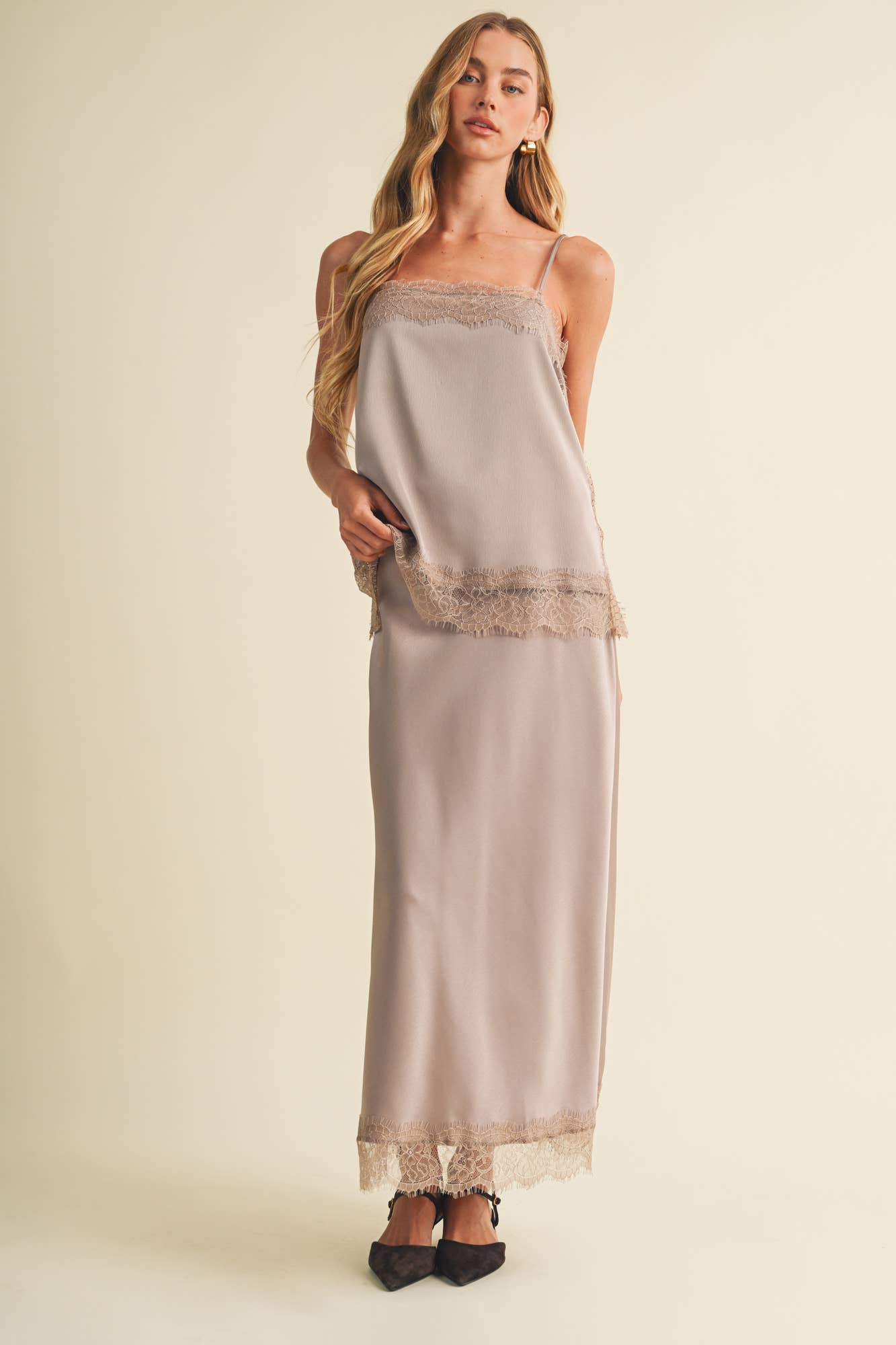 Amalie Scallop-Trim Lace Skirt