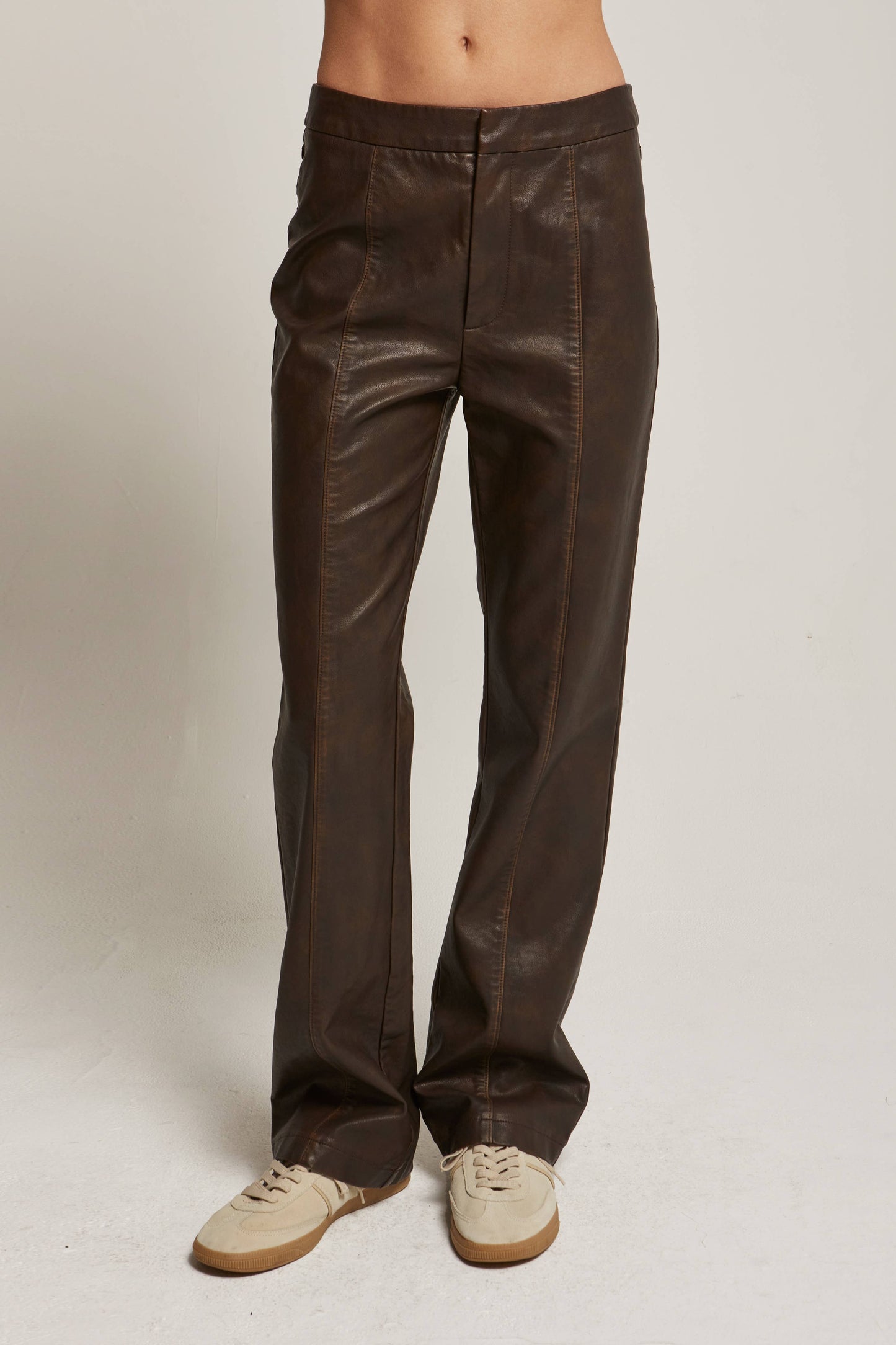 Zuri Distressed Vegan Leather Pants