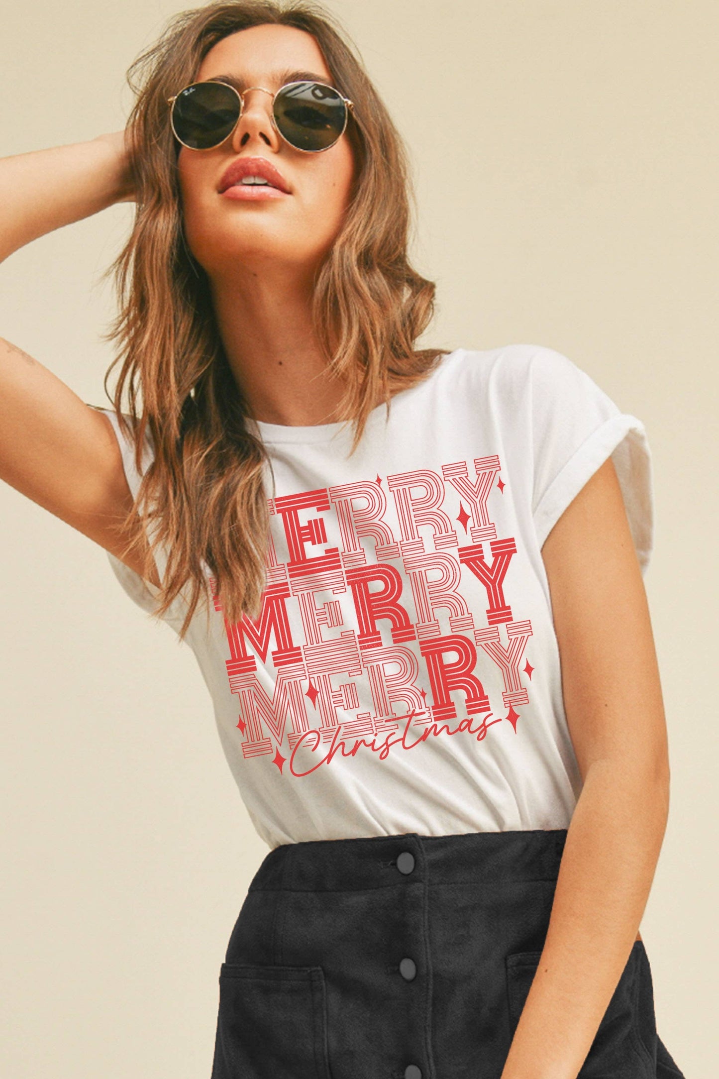 Merry Merry Merry Christmas Graphic Tee