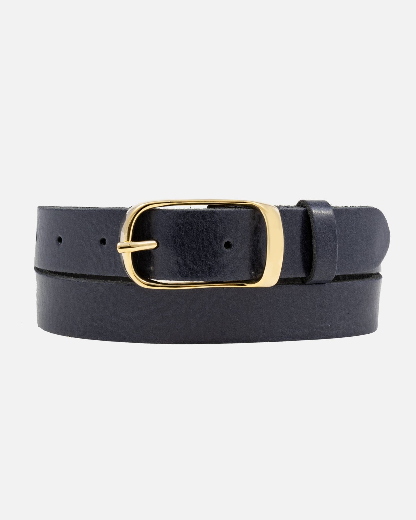 Lasse | Gold Buckle Skinny Belt