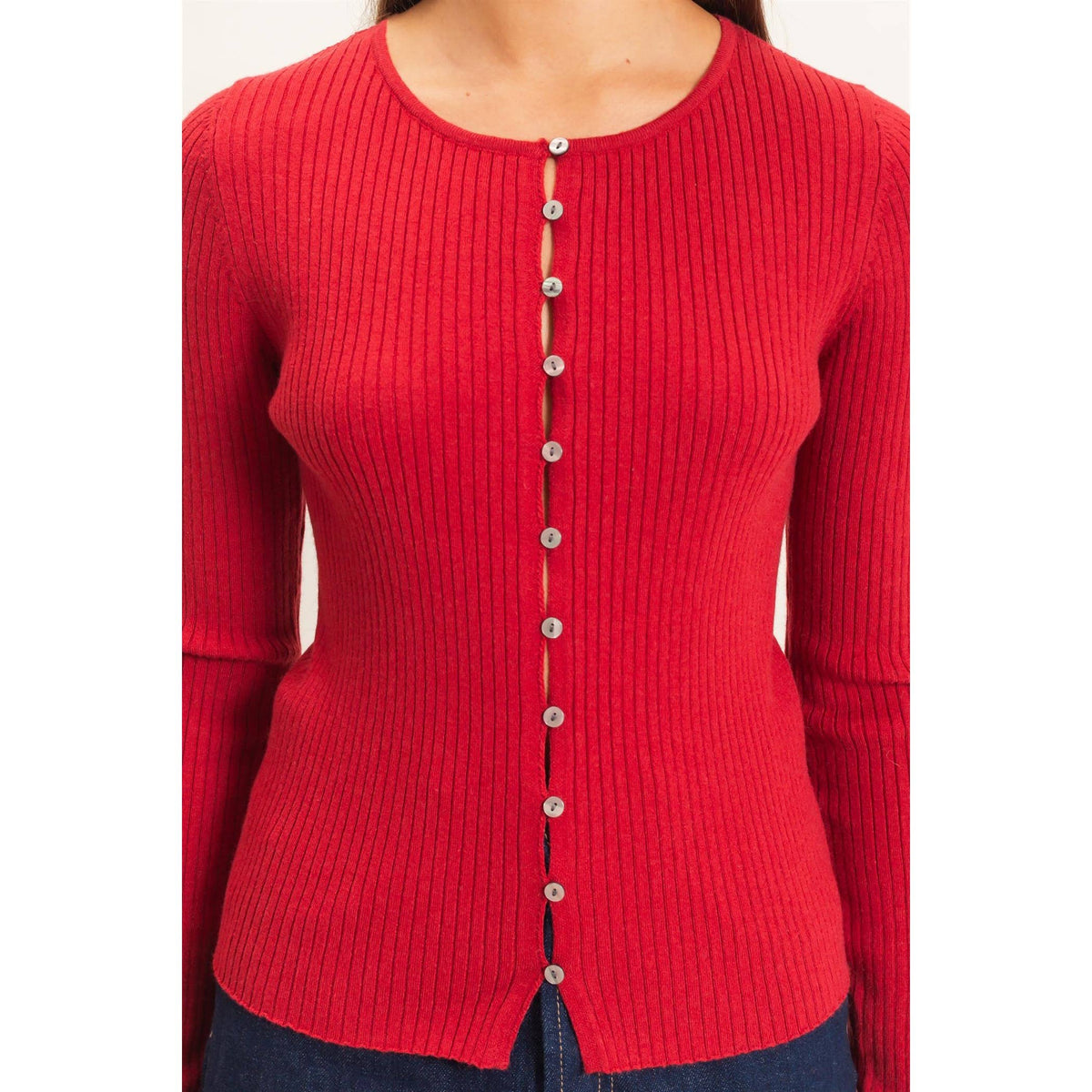 Blake Ribbed Button Front Cardigan