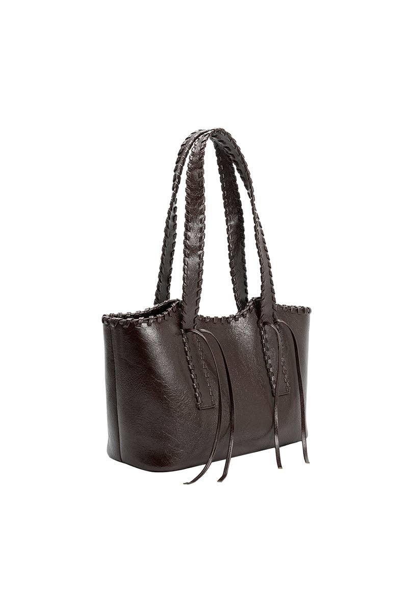 Phoebe Espresso Recycled Vegan Shoulder Bag