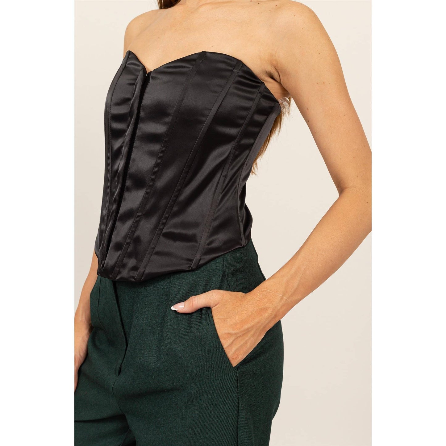 Tara Satin Bustier Top