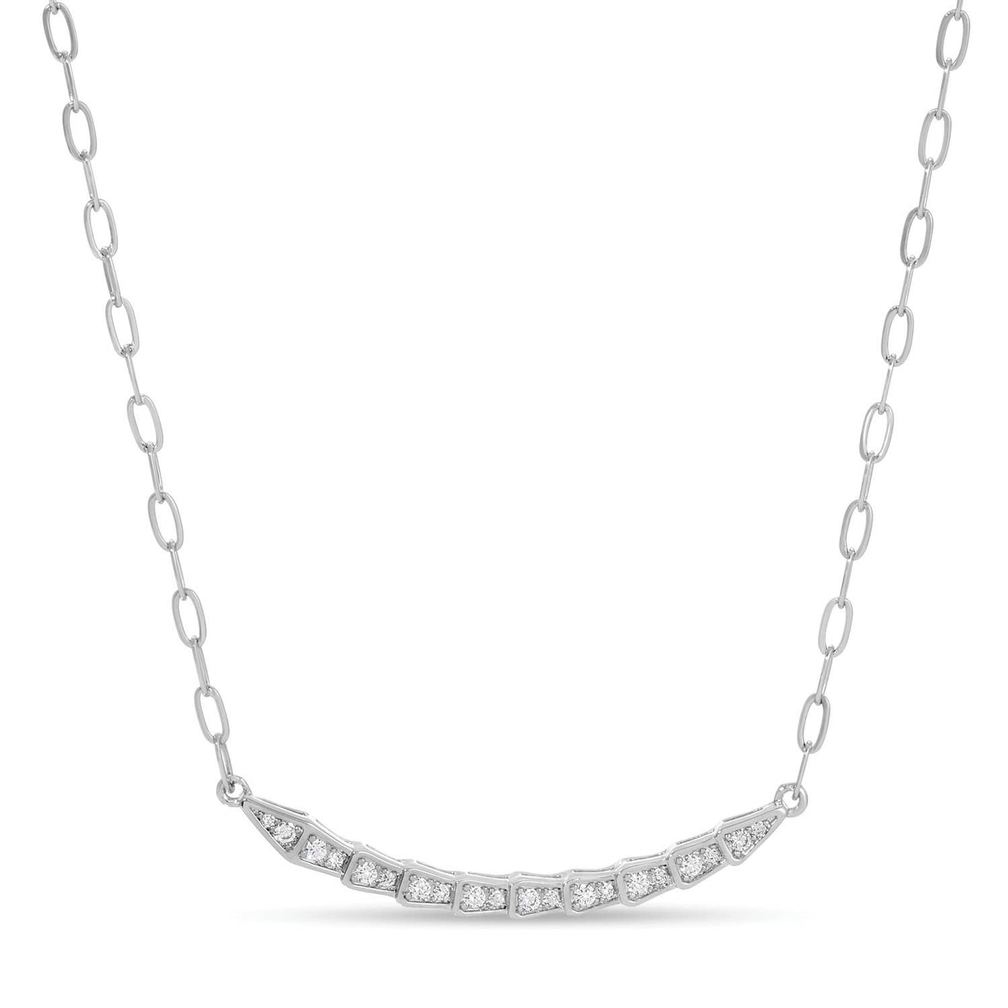 Pave Arrow Paperclip Chain Necklace