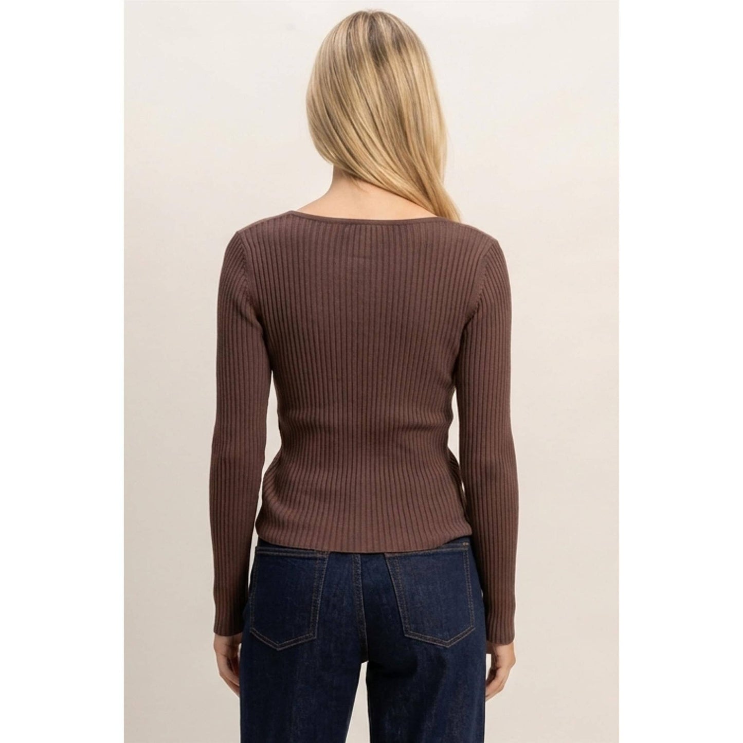 Blake Ribbed Button Front Cardigan