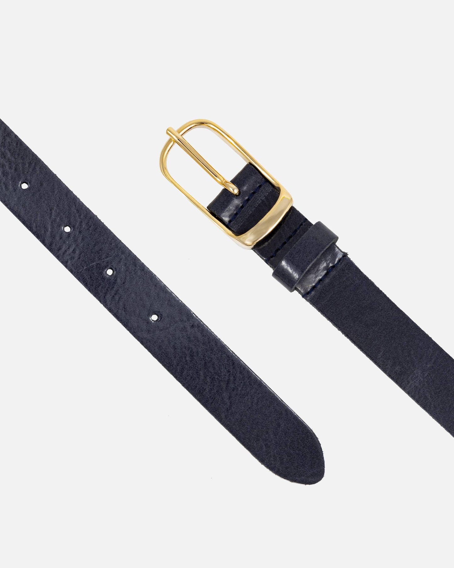 Lasse | Gold Buckle Skinny Belt