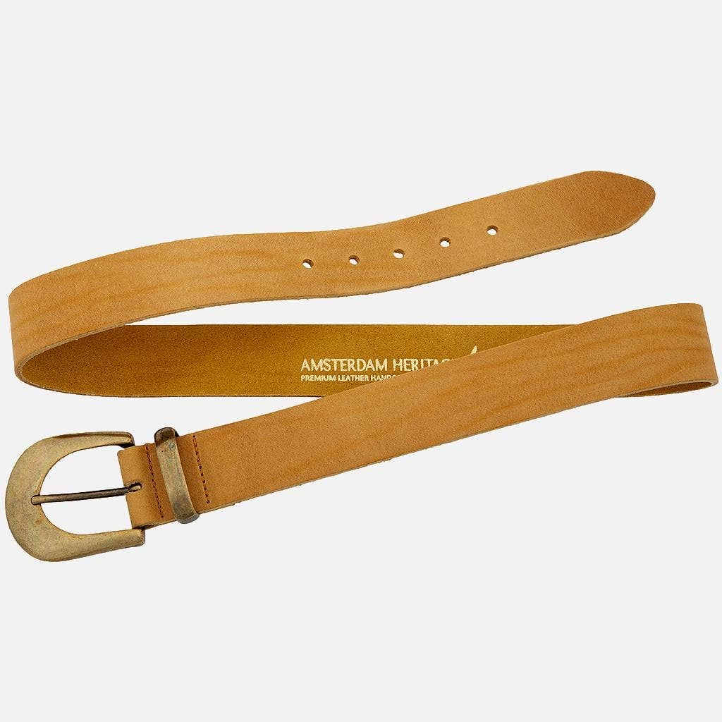 Andrea |  Gold Buckle Leather Belt Women
