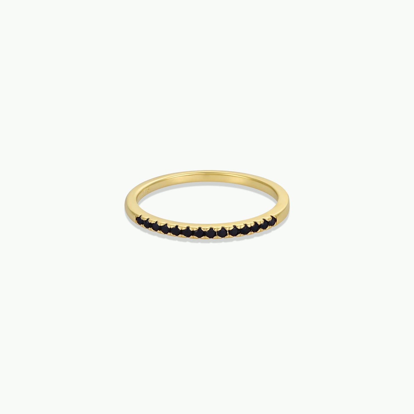 Gold Rings - Half Pave - Black CZ