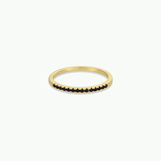 Gold Rings - Half Pave - Black CZ