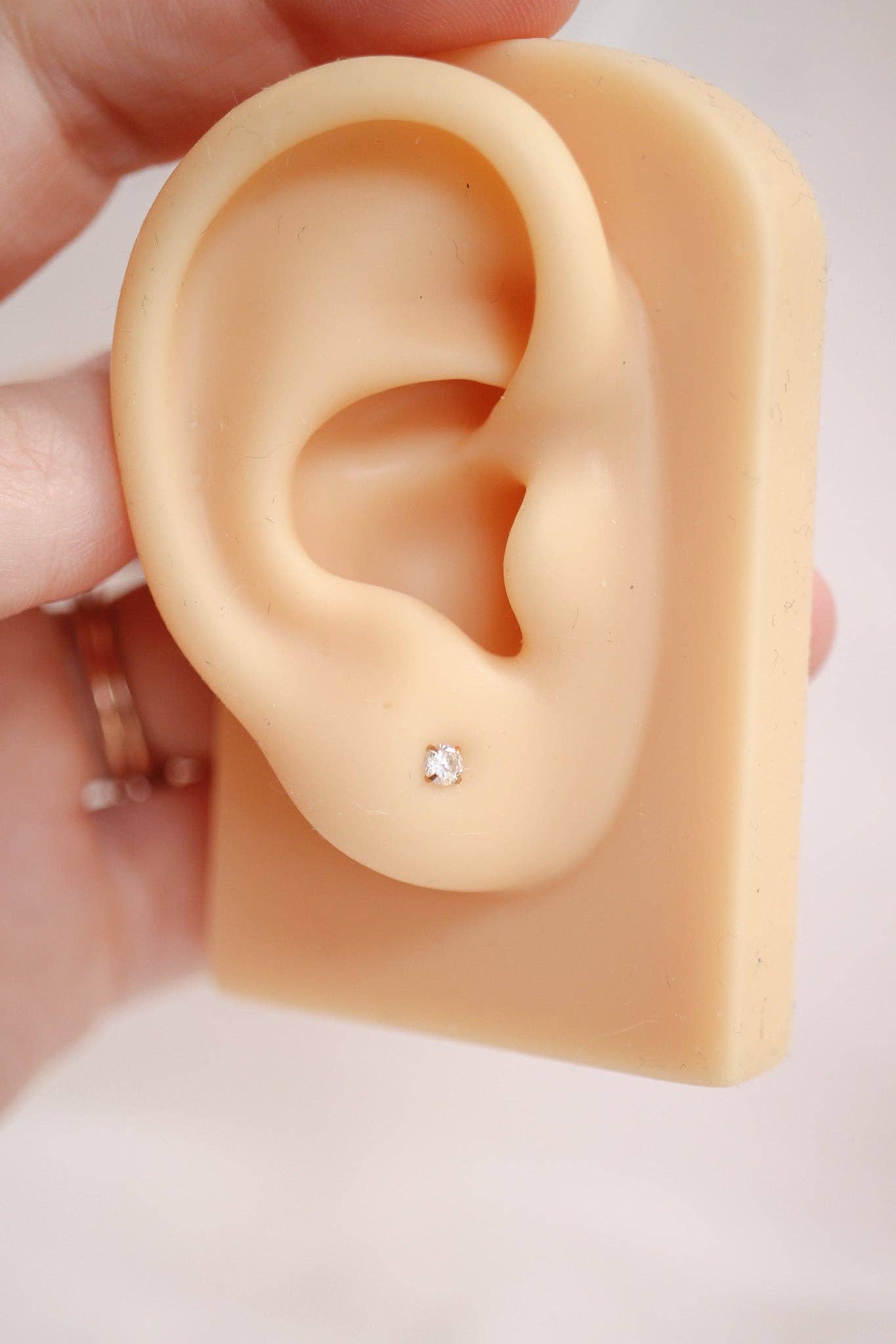 Crystal Flat Back Stud in Gold