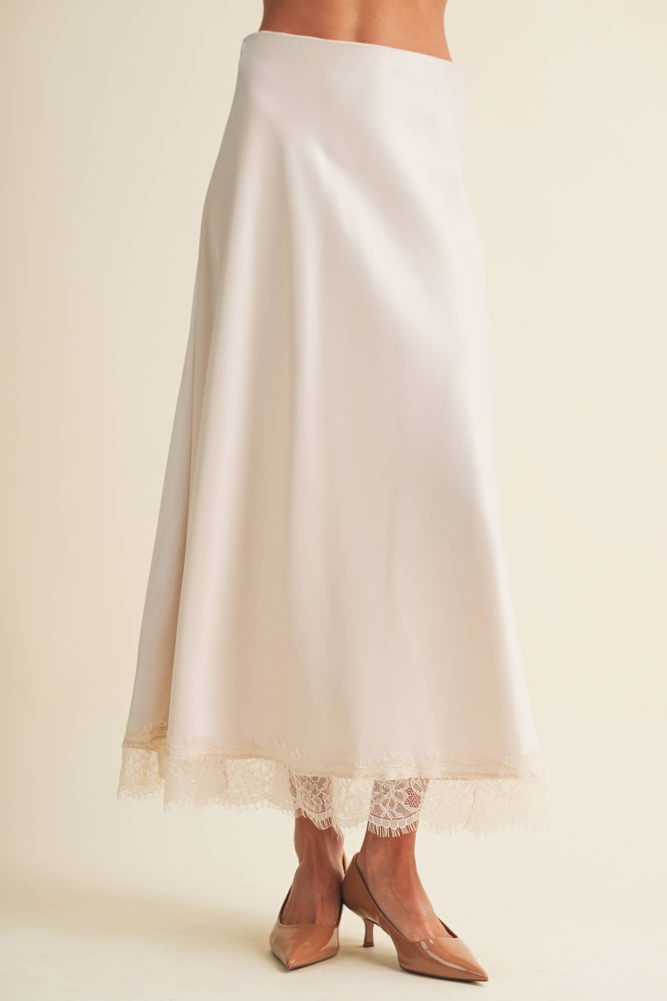 Amalie Scallop-Trim Lace Skirt