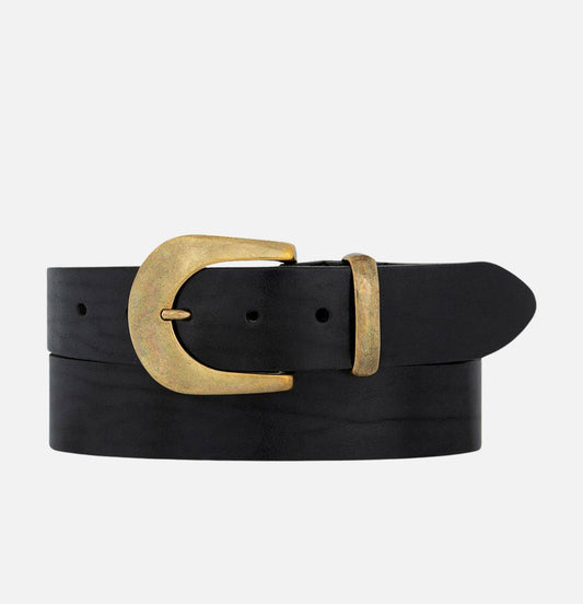 Andrea |  Gold Buckle Leather Belt Women