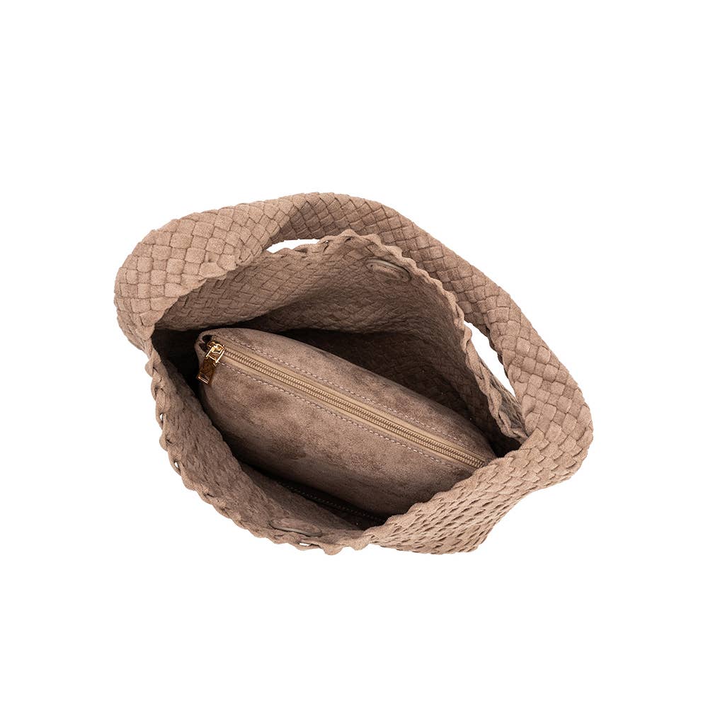 Johanna Clay Vegan Suede Shoulder Bag