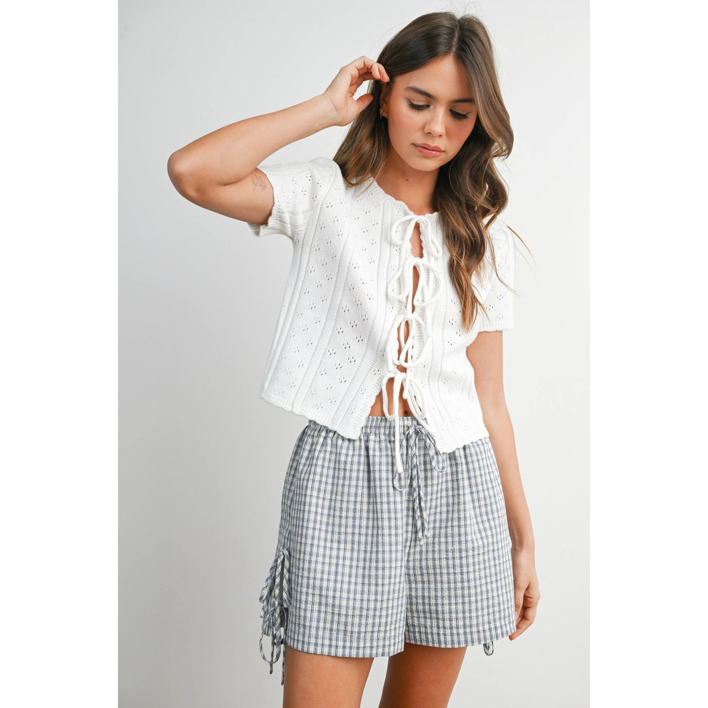 Juliet Scalloped Tie-Front Top