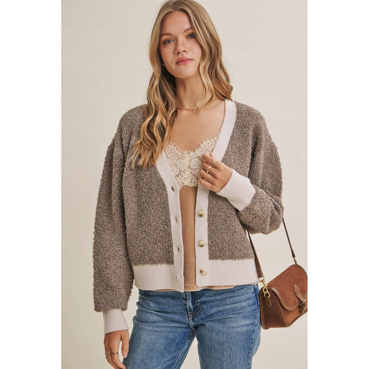 Boucle Button-Down Cardigan