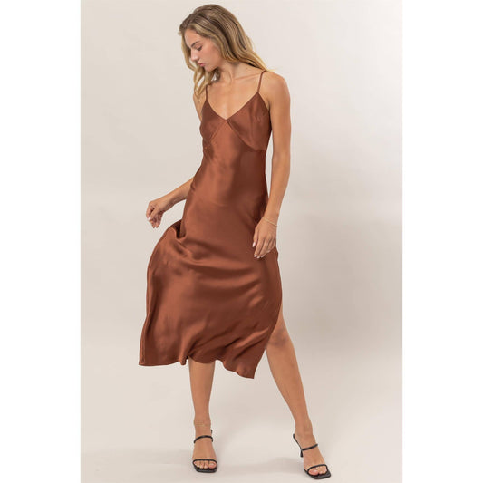 Claire Satin Midi Dress