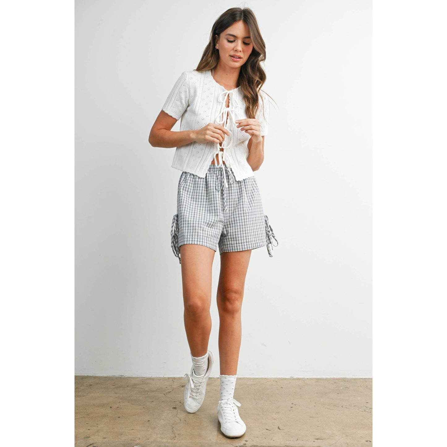 Juliet Scalloped Tie-Front Top