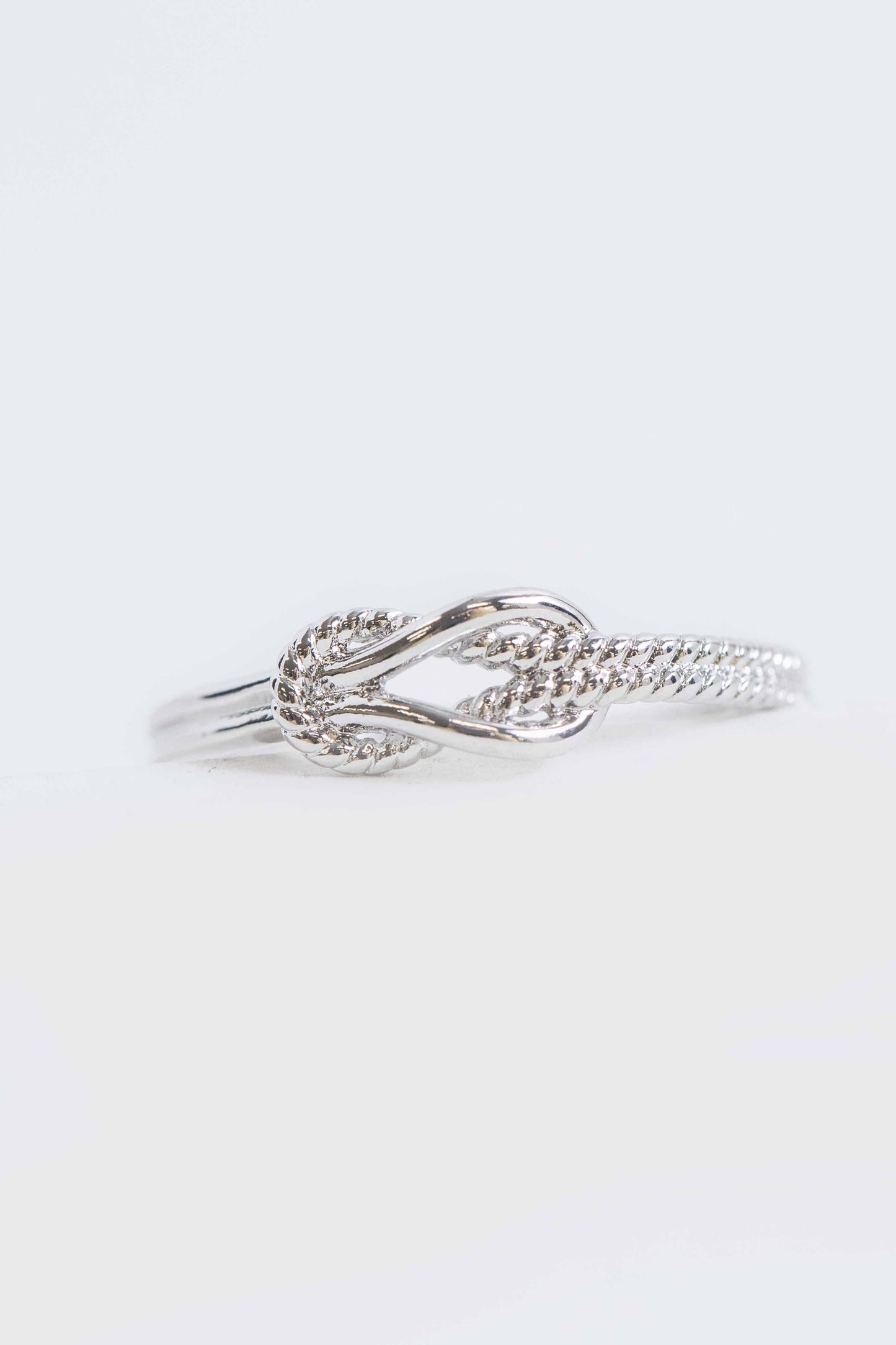 Rope Knot Adjustable Ring | Silver