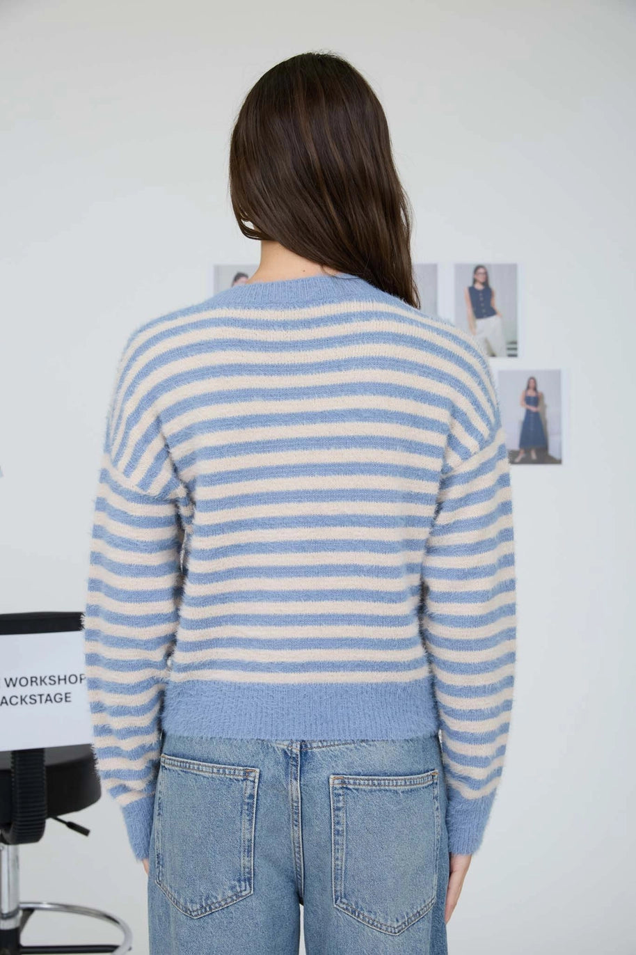 Lily Striped Fuzzy Cardigan