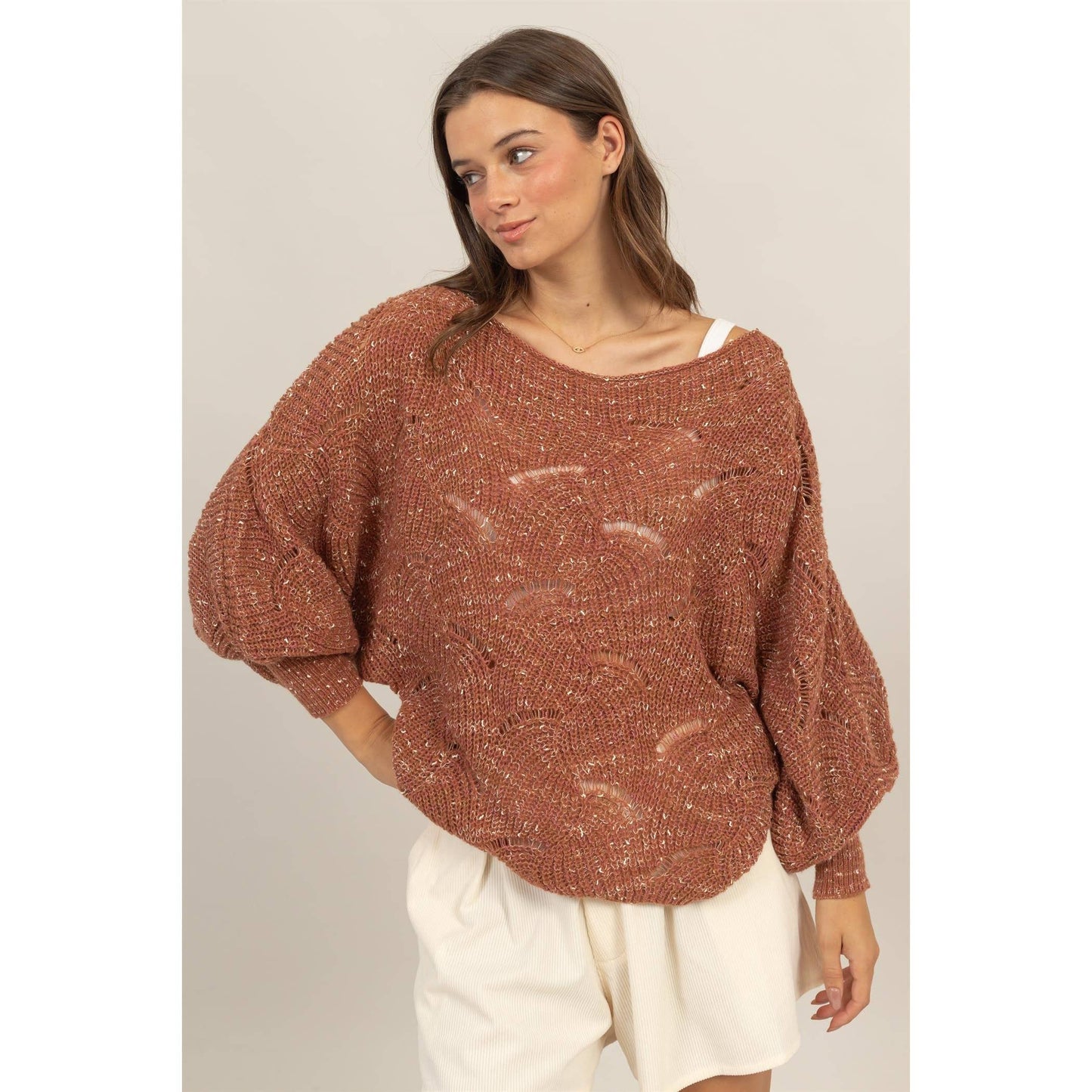 Mary Pointelle Chunky Knit Sweater