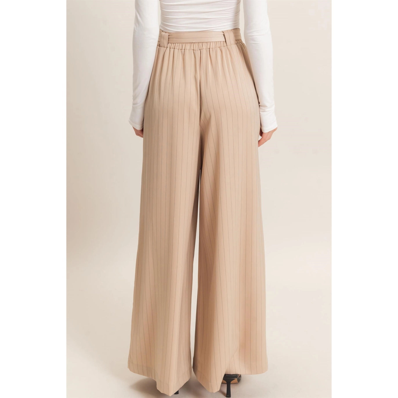 Sabrina Pinstripe Wide-Leg Pants
