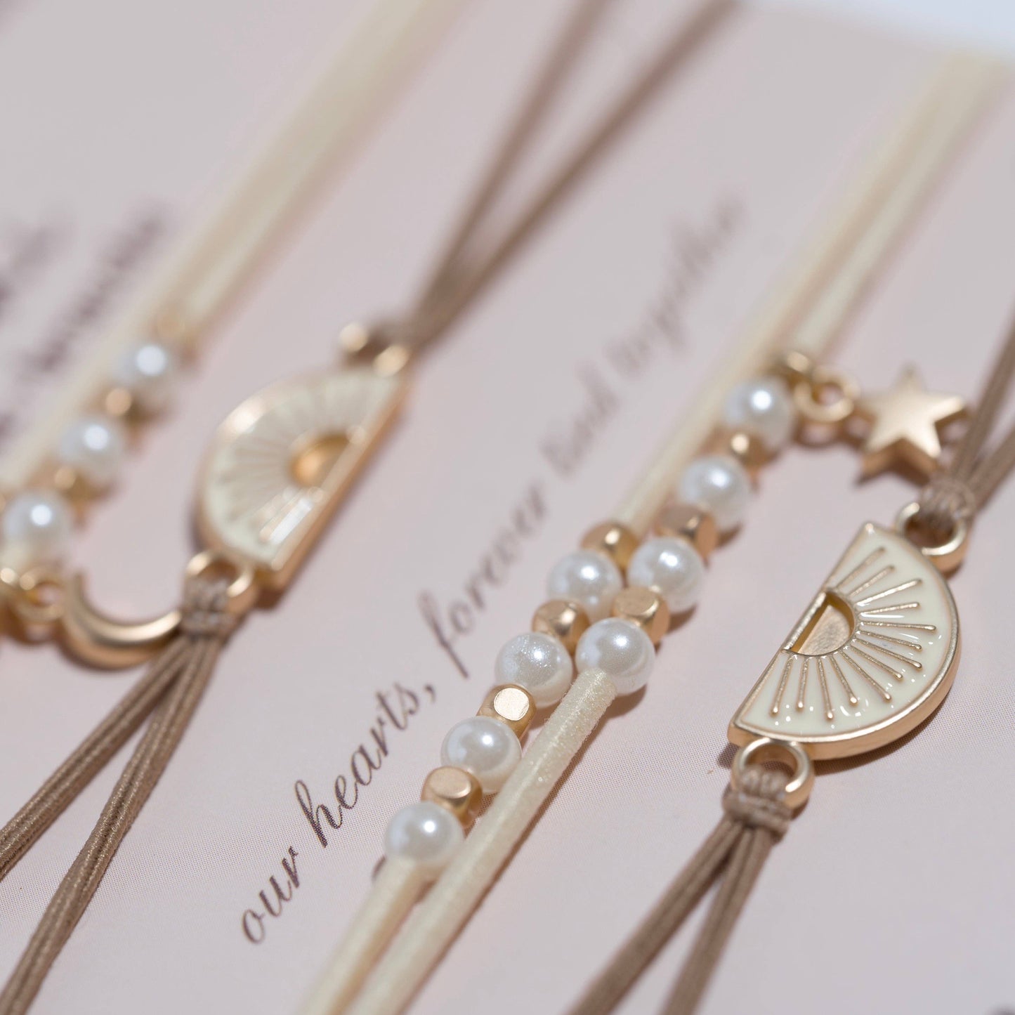 "Forever Friends" Nutral Sun Friendship Hair Tie Bracelets