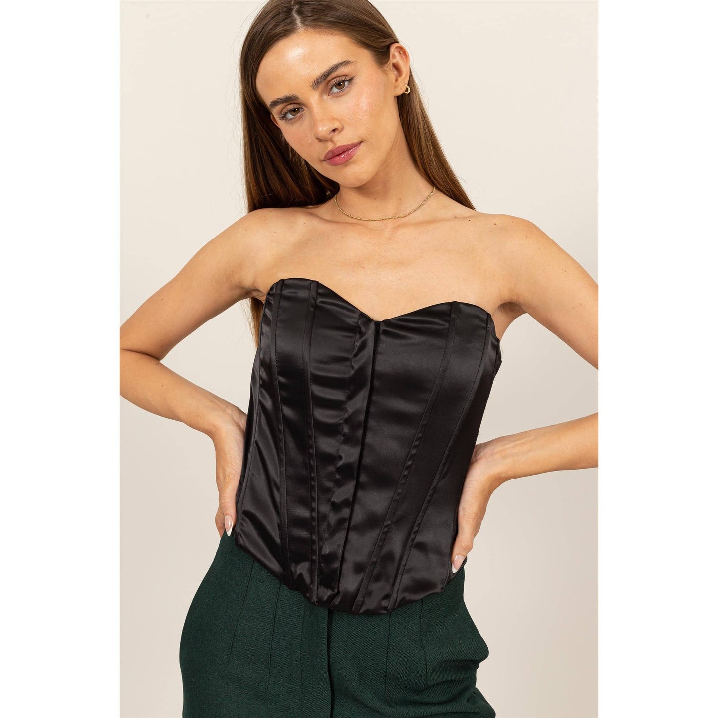 Tara Satin Bustier Top