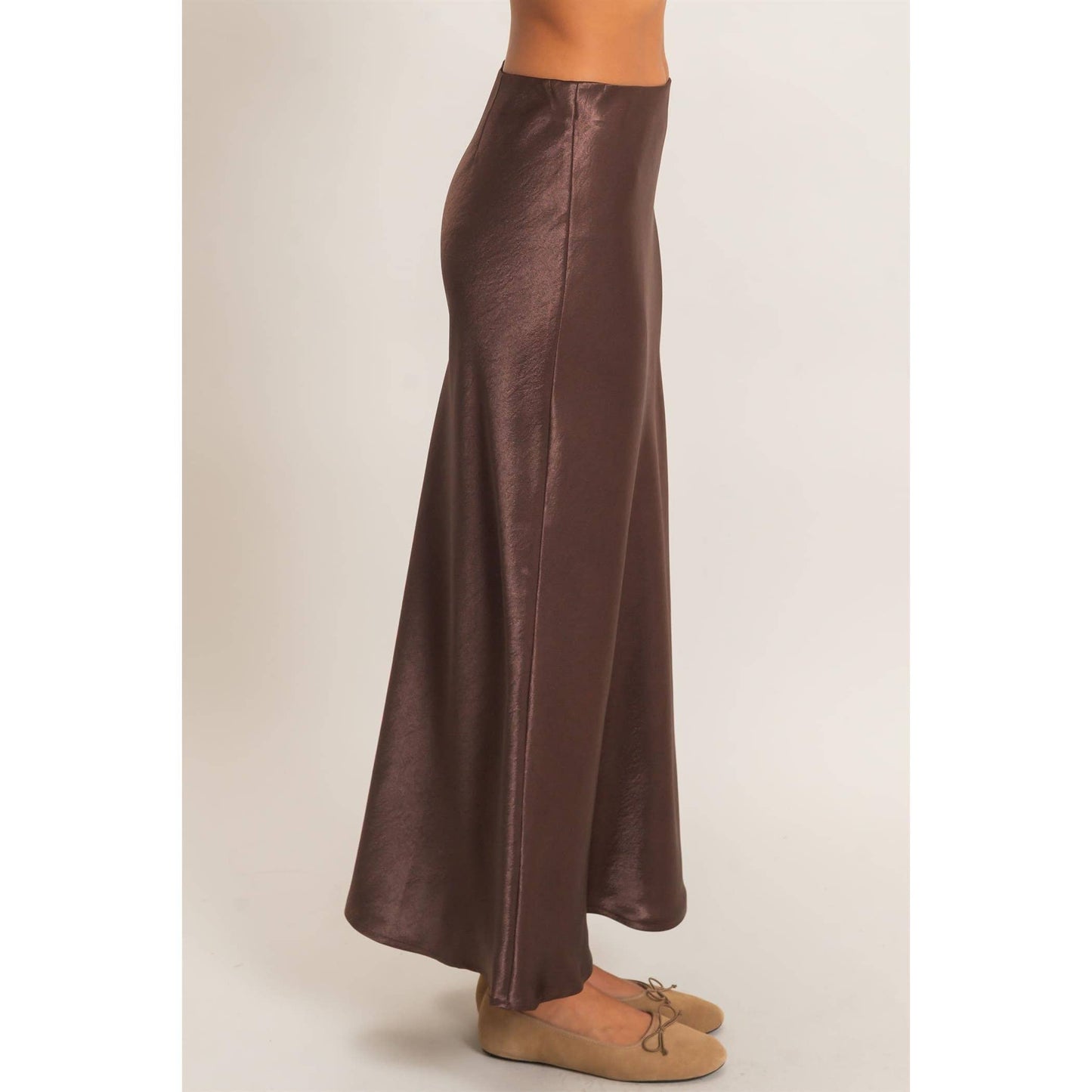 Gianna Satin Midi Skirt