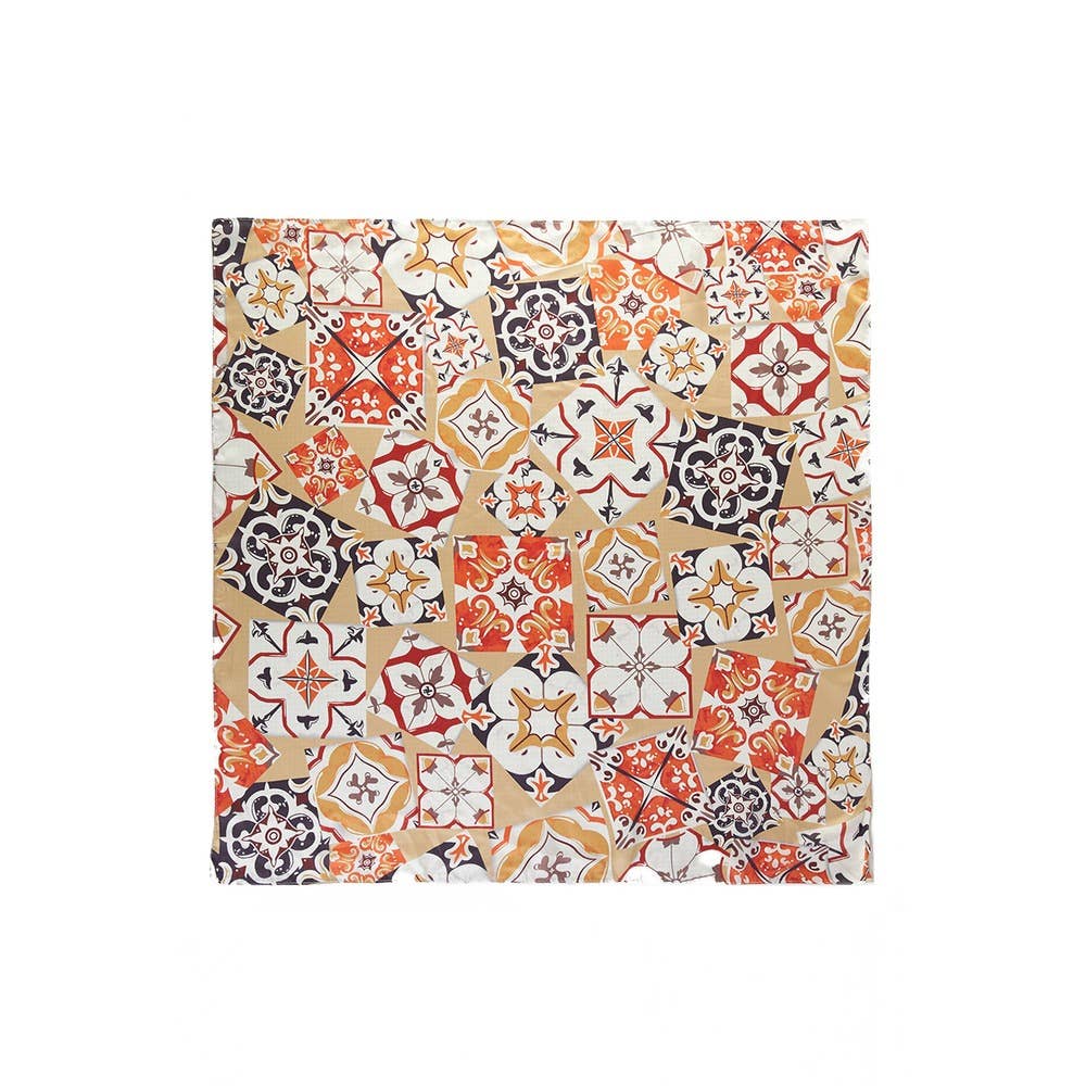 Ceramic Tile Patchwork Square Scarf