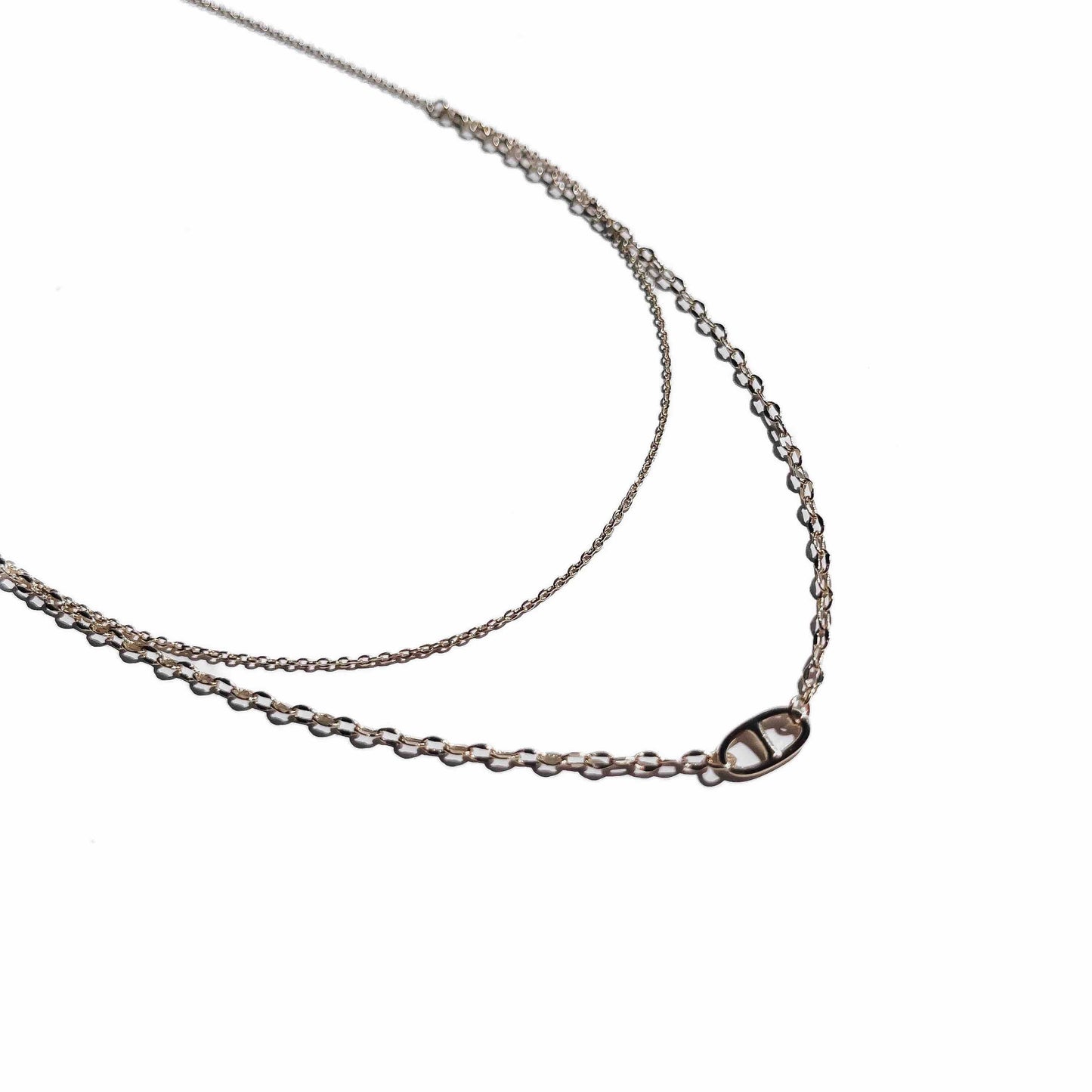 Parker Oval Pendant Layered Necklace