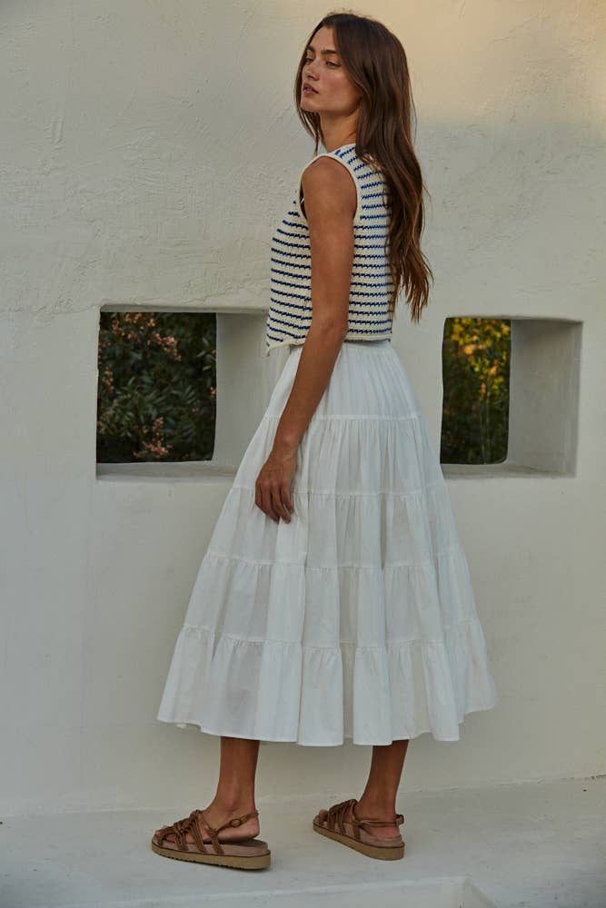 Nora Striped V-Neck Vest