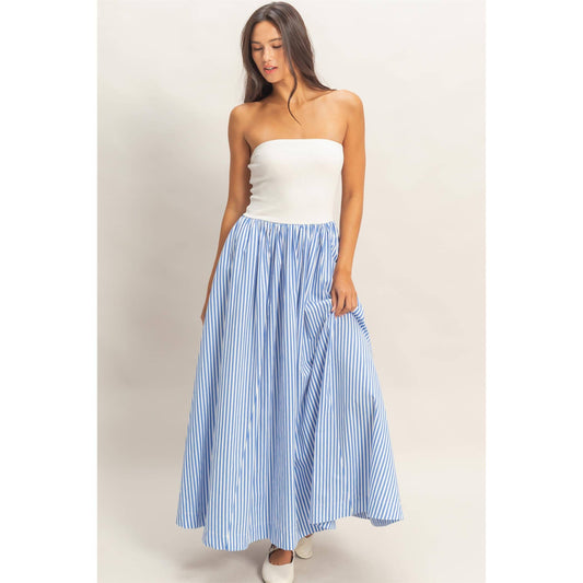 Zarie Striped Strapless Dress