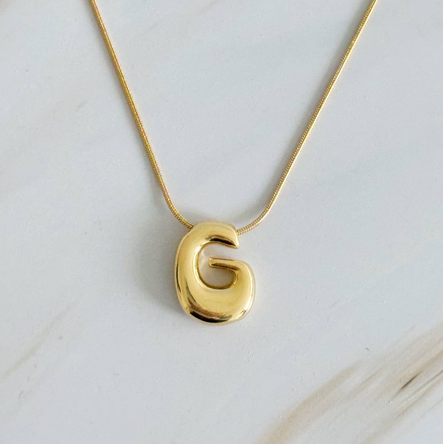 Balloon Letter Initial Necklace