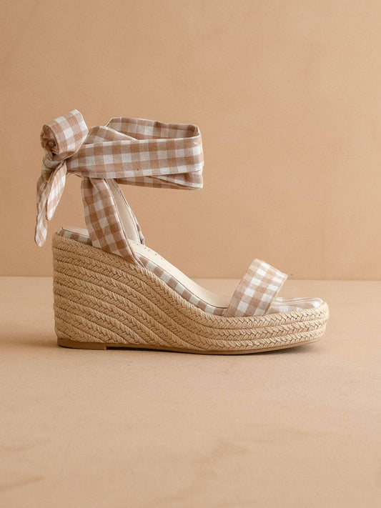 The Oceana | Latte Gingham Wrap Wedge