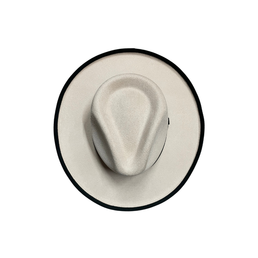 Ivory/Black Pencil Curled Brim Hat