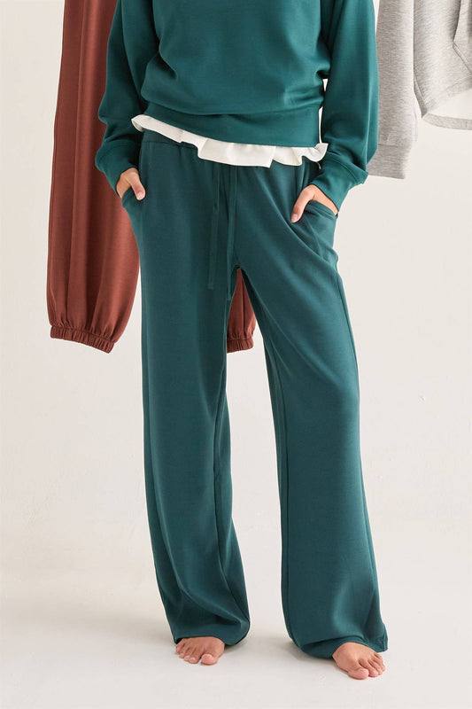 Scuba Wide-Leg Drawstring Sweatpants