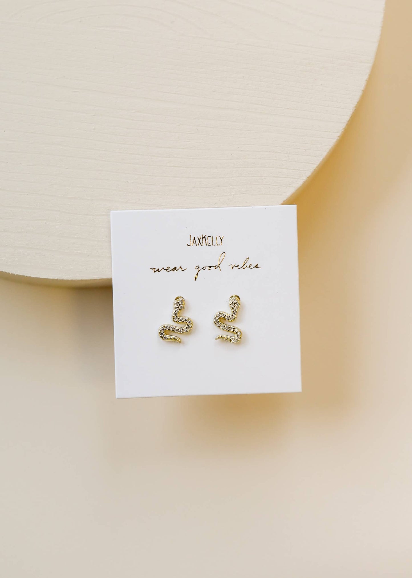 Pave Stud - Snake Earrings